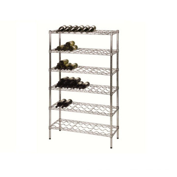 Atacado ajustável Chrome Tall Metal Wine Rack, Aprovação NSF